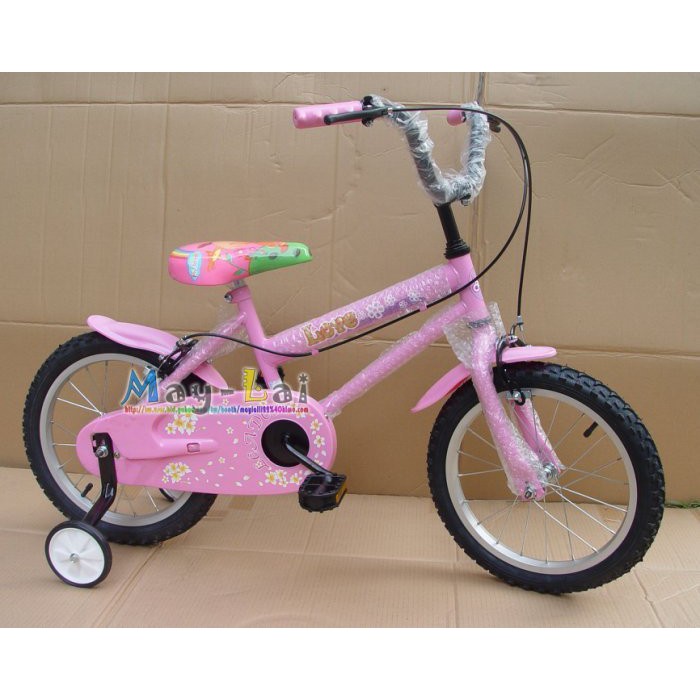 兒童腳踏車 MIT台灣製 ◎臀寬座墊 打氣輪 ◎組好出貨 ☆美來2☆ QQ卡布 16吋 腳踏車 單車 全鏈蓋.輔助輪 2