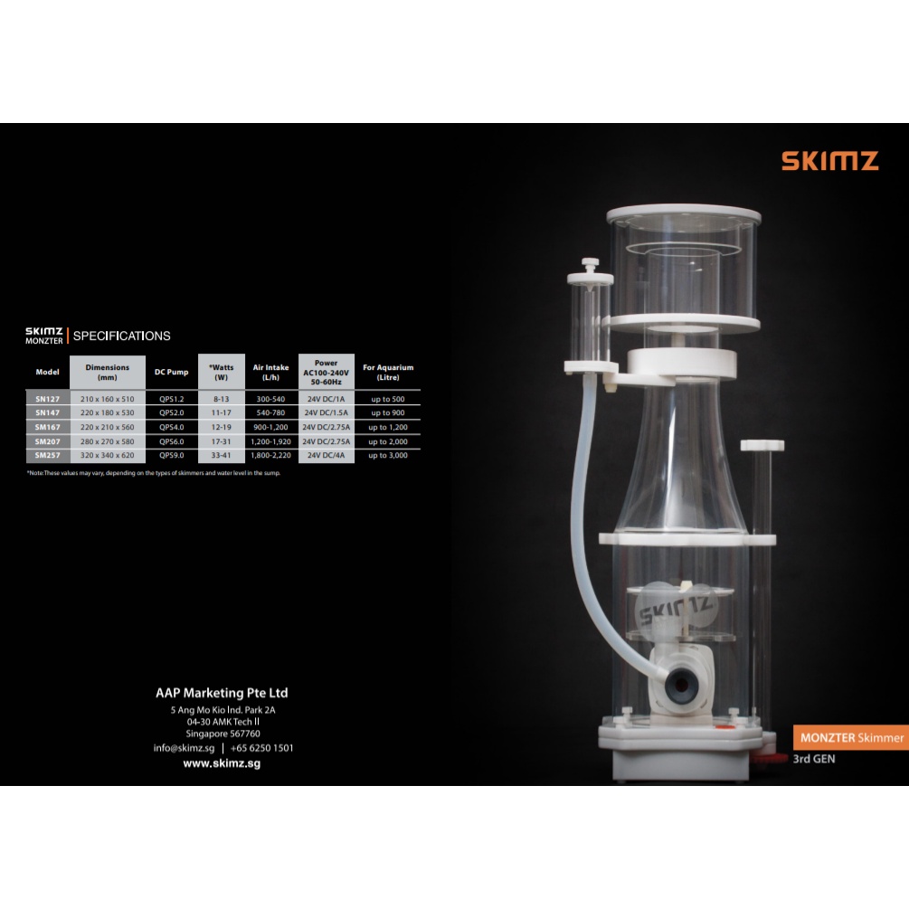 [HAPPY水族] SKIMZ DC 變頻蛋白機 Skimz Monzter D 系列 蛋白除沫器 可調速馬達