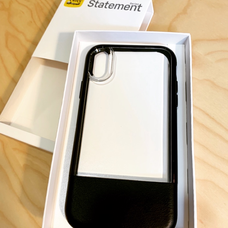 iPhone XR 官方獨家 OtterBox Statement Series 皮革質感保護殼-透亮黑色