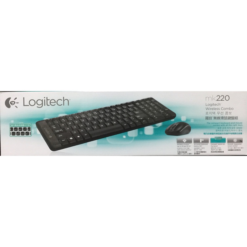 Logitech羅技無線滑鼠鍵盤組mk220