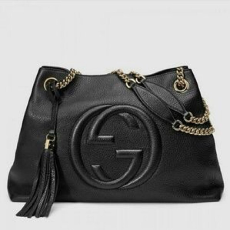 （保證正品）Gucci 黑色金鍊流蘇包