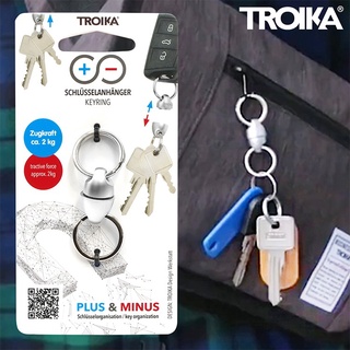 又敗家@德國TROIKA金屬+-磁性加減法PLUS&MINUS磁鐵鑰匙圈KR21-12(正負2個鑰匙環可分拆使用)吊飾品