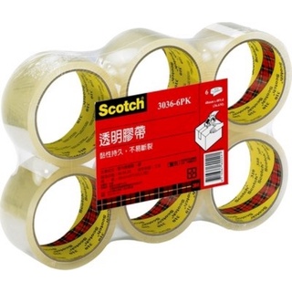 蝦皮隔日到貨 3M 透明OPP膠帶3036-6 (48mm*90Y) (6入)