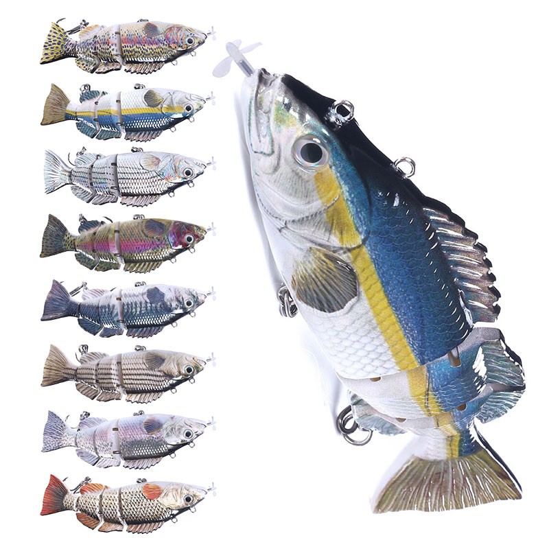 价格从 139 45 未凡運動 8节诱鱼假饵多節魚仿生魚魚餌釣魚竿多節路亞魚餌硬餌假餌帶鉤米諾路亞超擬真多節魚緩沉多節