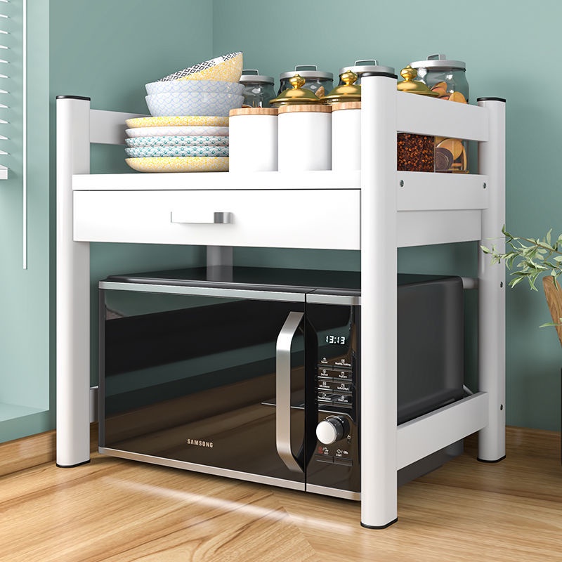 微波爐置物架 廚房收納架 微波爐架 可伸縮 單層烤箱 廚房收納盒 家用 置物架 收納架