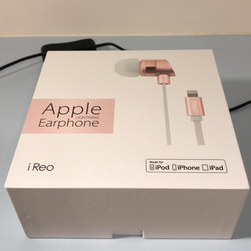 iReo-Apple 8 pin lightning高解析24bit數位耳機(玫瑰金)