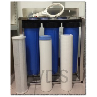 【WDS】水塔過濾器-20吋大胖高效能三道式淨水器-不鏽鋼腳架型(非組合式,焊接一體型).可當小全戶.樹酯可反洗還原