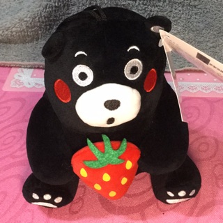 正版授權商品 KUMAMON 熊本熊 抱草莓款 絨毛玩偶 絨毛吊飾