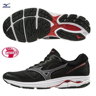 【鞋印良品】MIZUNO 美津濃 4E超寬楦 WAVE RIDER 22 男慢跑鞋-黑 大尺碼 J1GC183212