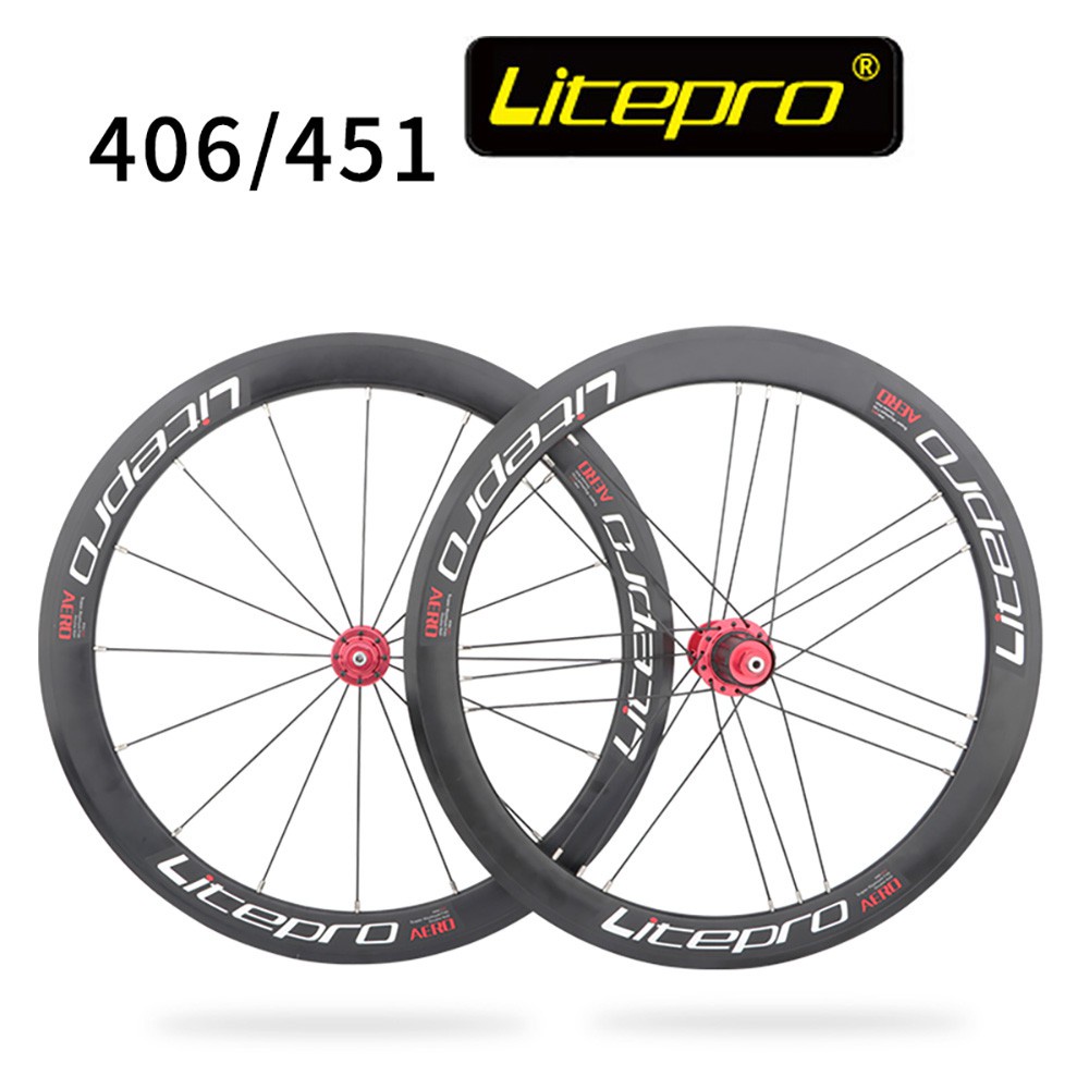 Litepro AERO 120 毫米輪組,40 毫米折疊自行車車輪。 輪輞 406/451 花鼓 G3 輻條自行車輪組