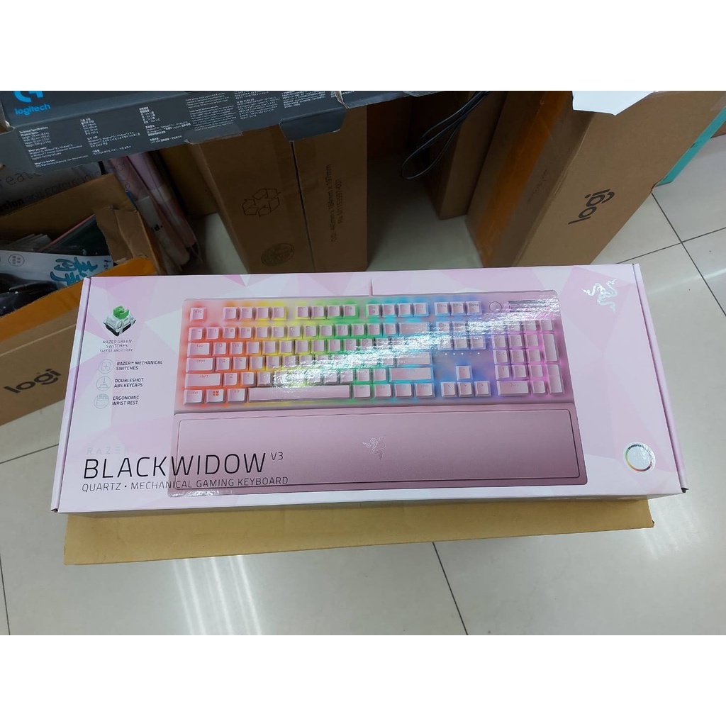 雷蛇 RAZER BlackWidow V3 黑寡婦 機械式遊戲鍵盤 綠軸 粉紅色 保固2年 英文版
