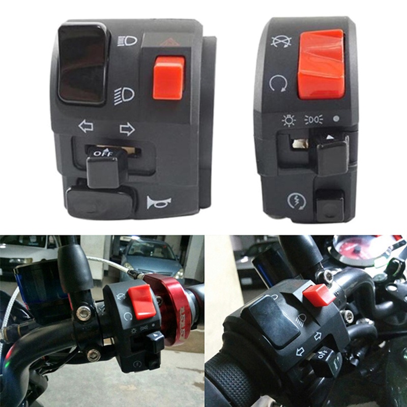 Edb* 2x 摩托車開關喇叭按鈕轉向信號電動霧燈燈啟動車把控制器開關,適用於 300cc