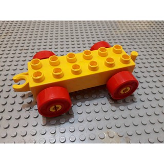 【點點小豆】LEGO 樂高積木 DUPLO 得寶 黃色 2x6 車子 汽車 底盤 一個 如圖！
