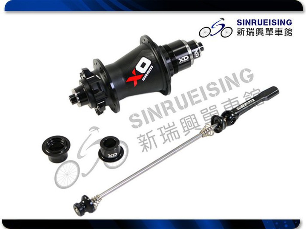 【新瑞興單車館】庫存出清~SRAM X0 碟片後花鼓 28H/32H快拆12x135/142mm-黑x紅 #SY1603