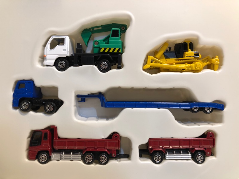Tomica 日本絕版稀少工事現場低板車砂石車連結車推土機 蝦皮購物