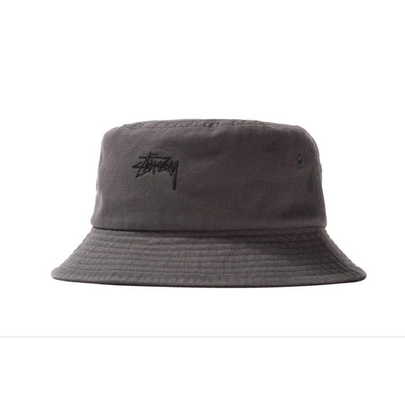 專櫃購入 Stussy 漁夫帽 灰色 黑色刺繡 新光三越 正品 附品牌形象貼紙及收據