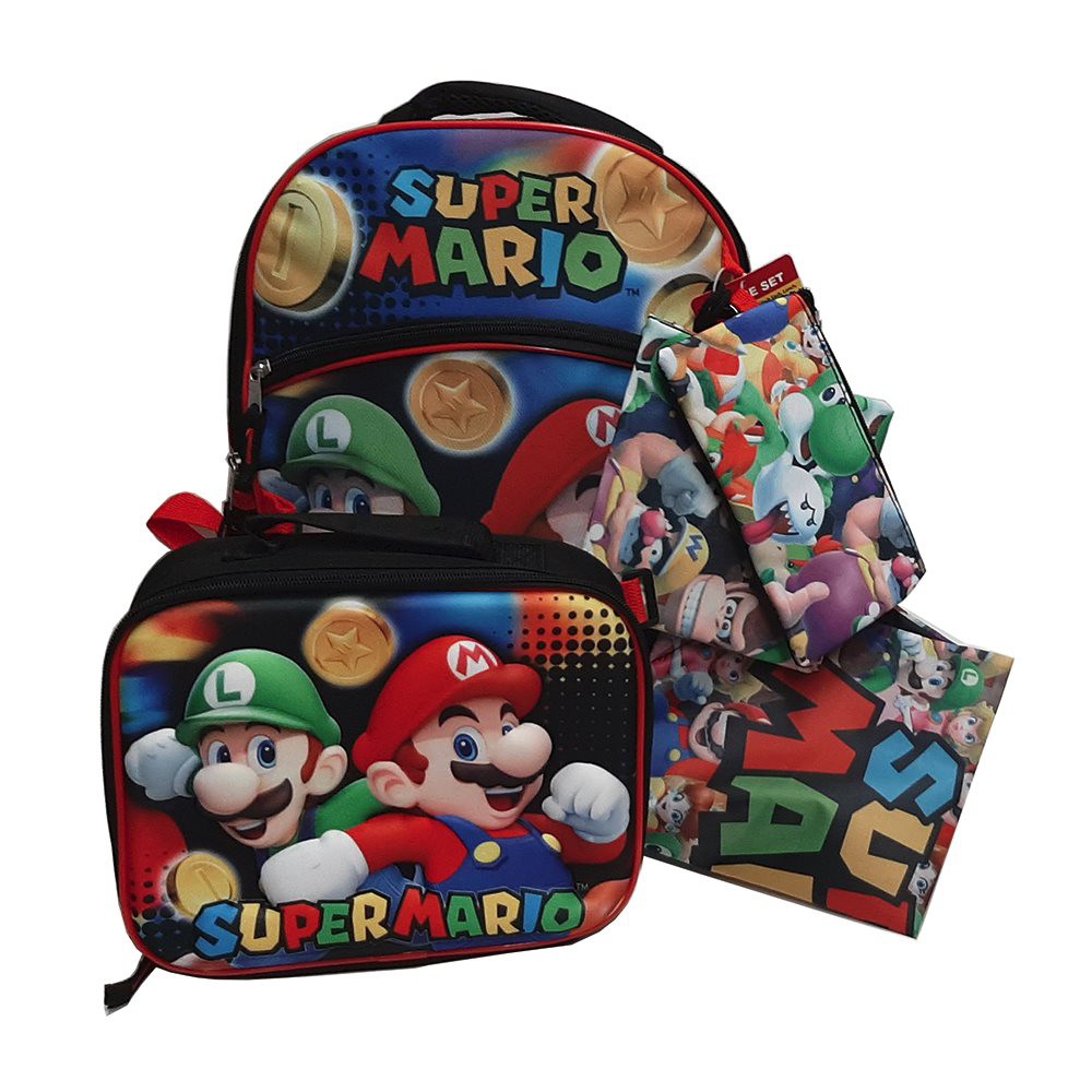 👍正版空運👍美國代購 任天堂 超級瑪利歐 MARIO 路易吉 兒童 男童 書包 後背包 餐袋 背包  便當袋 筆袋