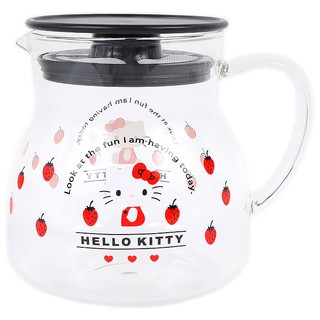 Hello Kitty 咖啡壺 耐熱玻璃茶壺 飲料壺 本體可微波 透明茶壺 花茶壺 熱水壺 500ml