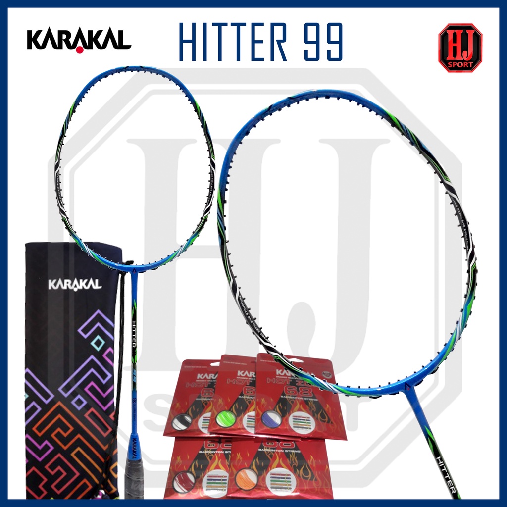 原裝 Karakal Hitter 球拍 99 獎勵繩 T 恤羽毛球包