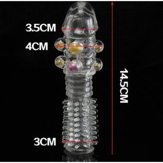 透明水晶顆粒摩擦 顆粒按摩 仿真陽具 自慰套 情趣七龍珠 水晶套 按摩棒 情趣用品 狼牙套