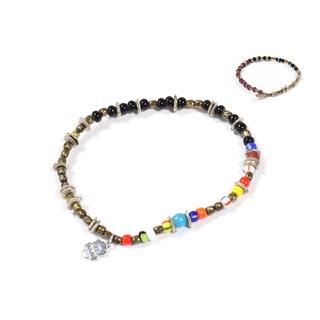 日本AMP JAPAN 黃銅珠貿易珠玻璃珠復古三色手鍊手串
