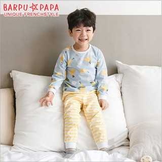 ✽Spring 春風和煦✽韓國Barpupapa男童滿印香蕉條紋純棉長袖居家服套裝
