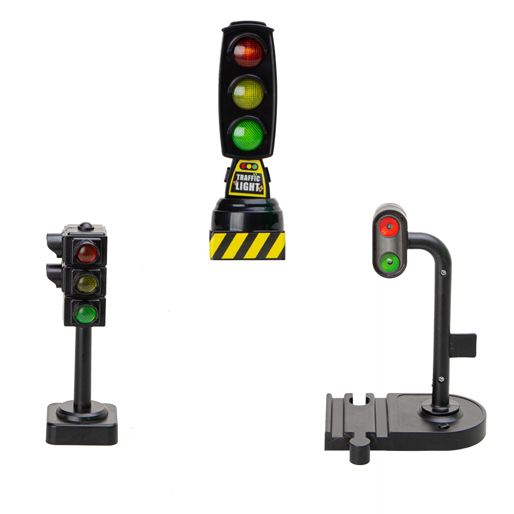 紅綠燈玩具交通信號燈模型仿真道路測速燈幼兒園兒童早教聲光玩具木制軌道玩具配件兼容Ikea，brio