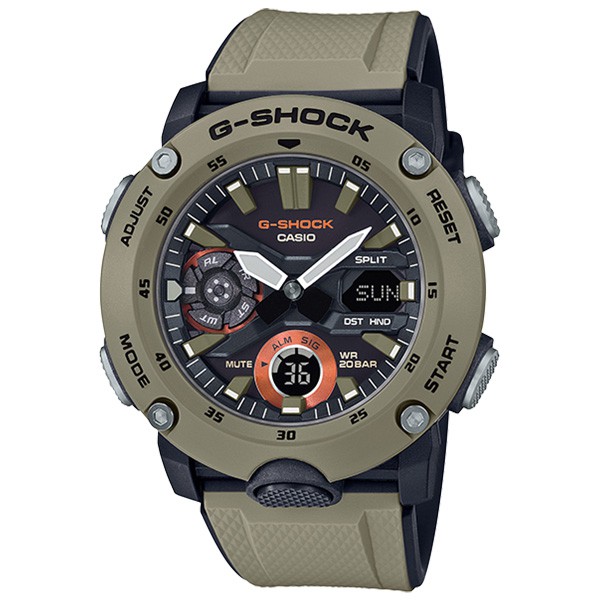 CASIO卡西歐 G-SHOCK GA-2000 GA-2000-5A(GA-2000-5ADR) 防水手錶