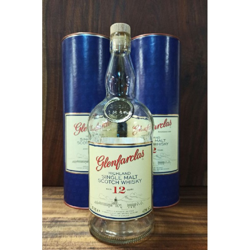 Glenfarclas 格蘭花格“12年蘇格蘭威士忌空瓶1000ML/空酒瓶/容器/擺飾| 蝦皮購物