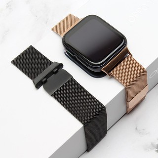 oppowatch手錶帶腕帶oppo米蘭不銹鋼表帶41mm46mm精鋼表帶oppo watch磁吸回環手錶帶替換表帶