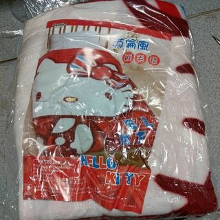 正版 凱蒂貓 Hello Kitty 英倫風 刷毛毯 毛毯 毯子