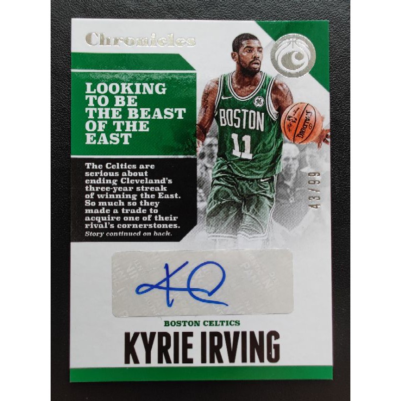 限量 簽名卡 親筆簽名 2017-18 Panini Chronicles Kyrie Irving Auto /99