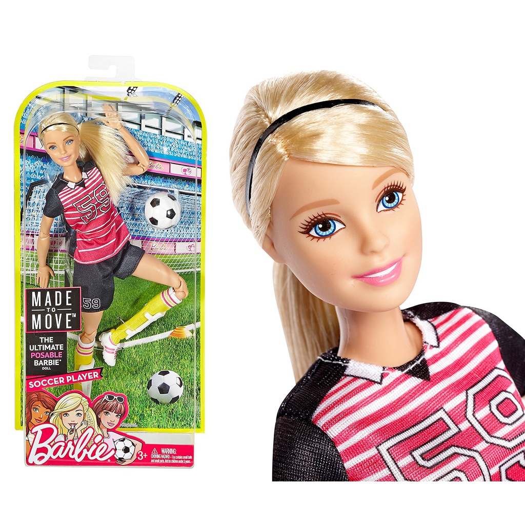 ♥萌娃的店♥ 芭比娃娃18關節體 足球barbie made to move posable soccer player