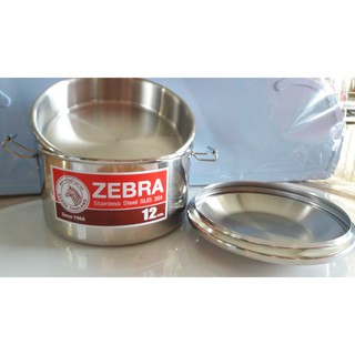 【斑馬牌Zebra】#304圓型雙扣便當盒附菜層12cm/環保餐盒/ 厚料泰國製