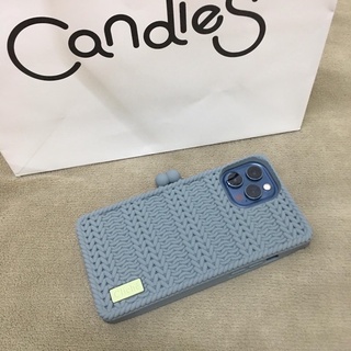 candies iphone 12 pro max正版灰色編織扣環矽膠手機殼