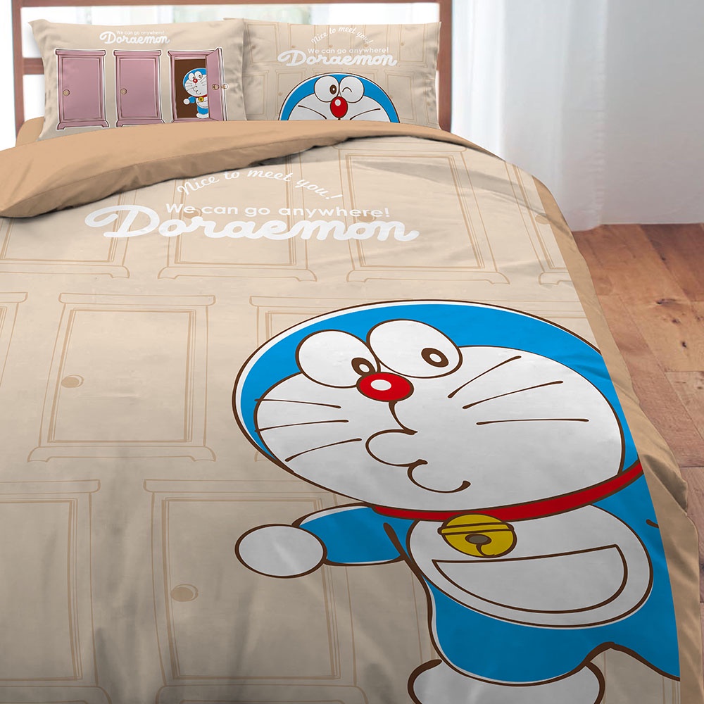 哆啦A夢 未來百貨 棕 單人 雙人 加大 床包 枕頭套 薄被套 涼被 兩用被 枕頭 正式授權