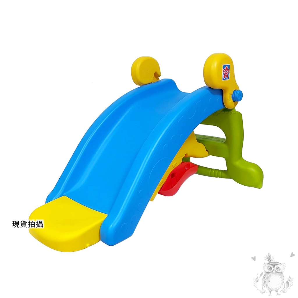 Grow'n Up二合一遊戲組-溜滑梯+搖馬二種玩法-藍色