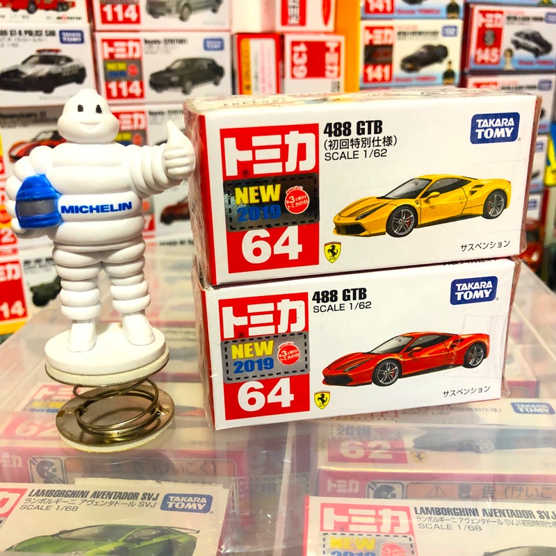 ★TOMICA多美★ No.64 Ferrari 初回+一般 法拉利 2019新車貼 488 GTB附膠盒🉑️自取