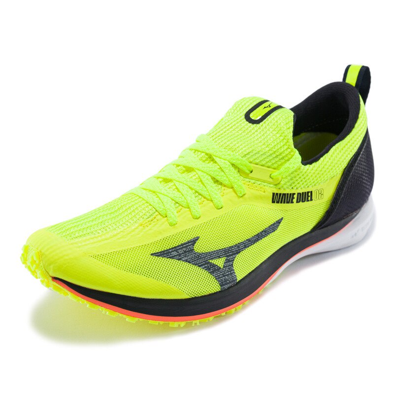 MIZUNO WAVE DUEL 2 螢光黃色寬楦慢跑鞋（U1GD207010）