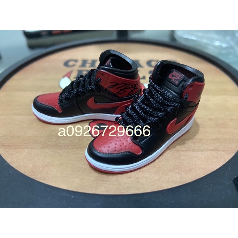 Jordan AJ1 黑紅簽名版櫻木花道  模型鞋 1/6 1:6 12寸人偶可用 非eb