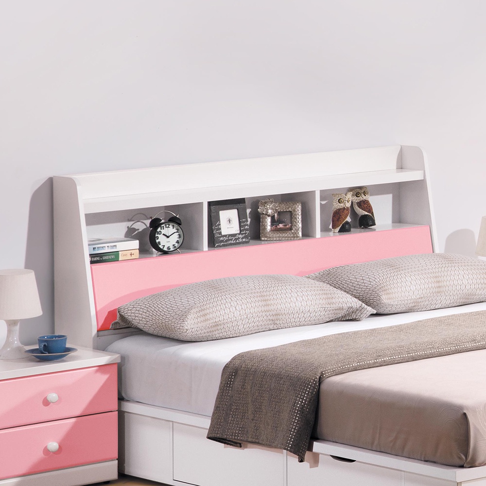 obis 床頭箱 雙人床頭箱 床頭板 童話粉紅雙色5尺床頭箱