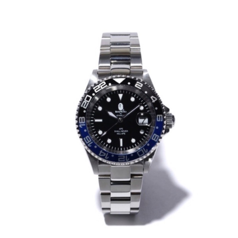 A bathing ape bape bapex type 2 手錶 黑籃圈 兩地時間