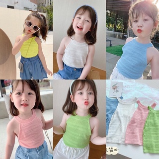 BOBORA 新款冰絲女童韓版夏裝寶寶洋氣吊帶兒童背心薄款外穿上衣打底