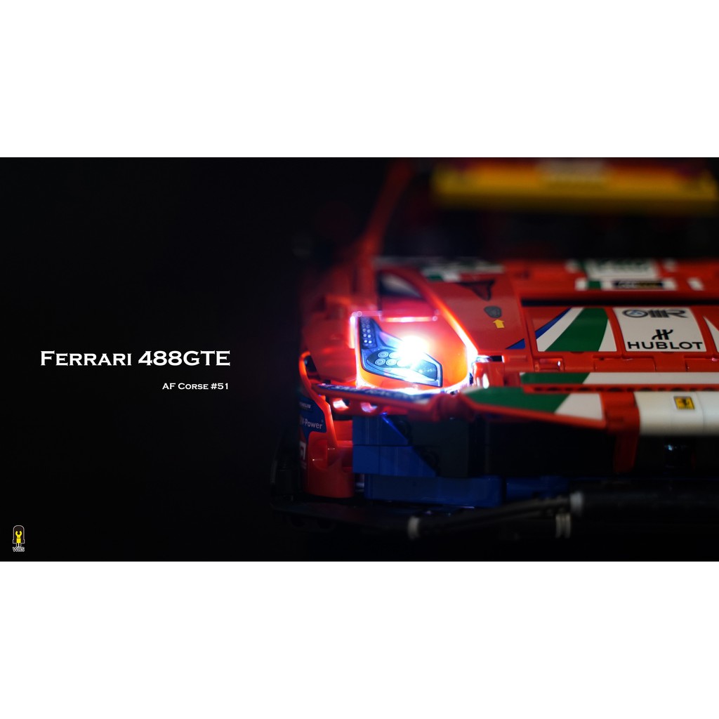 【WBS樂光創意】[不含積木] 42125 Ferrari 488GTE 法拉利 樂光燈 紙片燈 樂高專用燈組