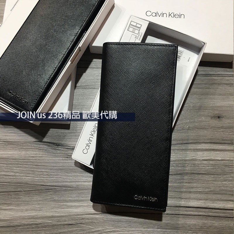 JOIN'US 236精品服飾 員林光明街 Calvin Klein CK 金屬LOGO 防刮皮革 對折長夾 美國代購