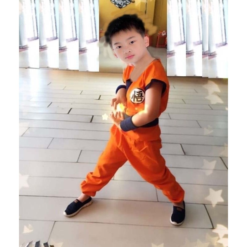 台灣現貨🔥兒童孫悟空 七龍珠 六件組 角色扮演兒童服裝 衣服+褲子+腰帶+尾巴+護腕+鞋套 萬聖節變裝表演服🔥快速到貨