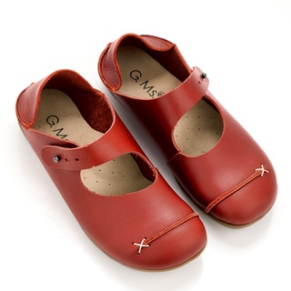 G.Ms. MIT系列-2way全牛皮圓頭休閒鞋-紅色