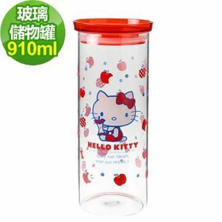 三麗鷗 Sanrio 凱蒂貓 Hello Kitty 910ml 玻璃儲物罐 玻璃罐 保鮮罐