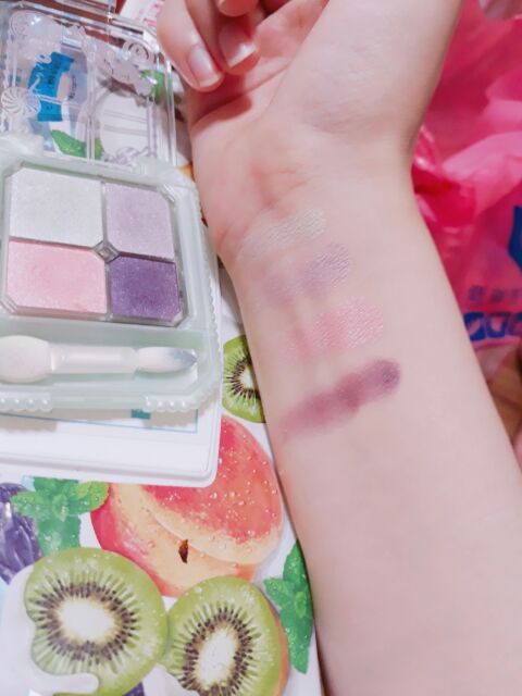 Mj 戀愛魔鏡馬卡龍夢幻四色眼影盤 66夢幻紫 粉紫眼影淡粉紅粉綠粉紫色 蝦皮購物