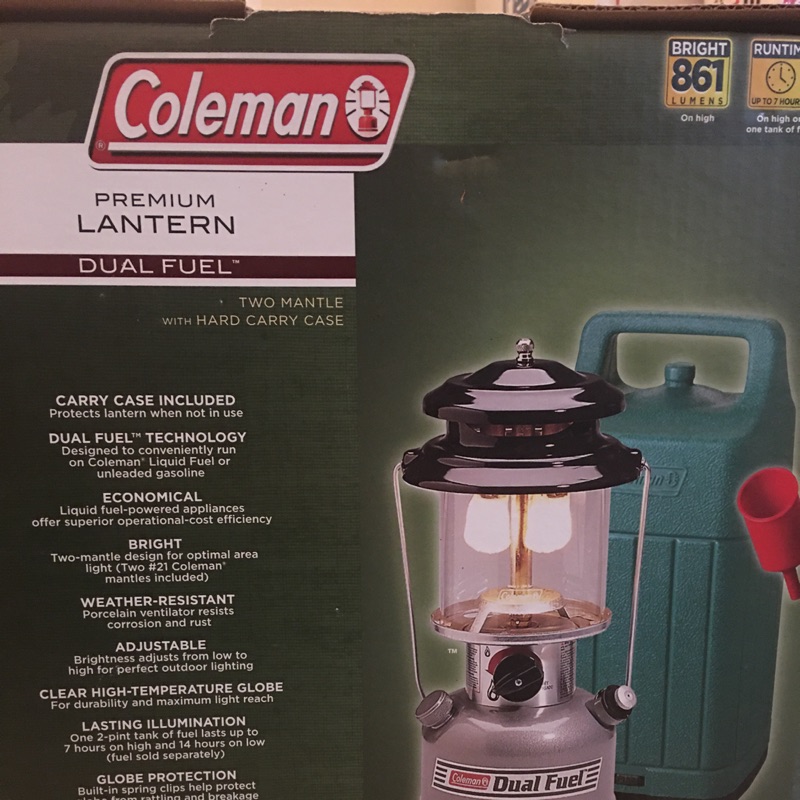 Coleman Dual Fuel 汽化燈（9成新）